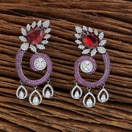Cz Nano Stone Earring With Black Plating