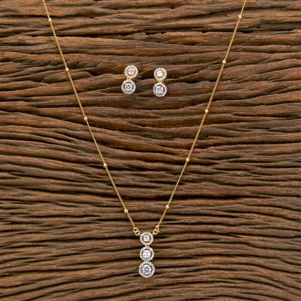 Cz Classic Pendant Set With 2 Tone Plating