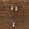 Cz Delicate Pendant Set With 2 Tone Plating