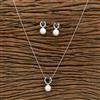 Cz Delicate Pendant Set With 2 Tone Plating