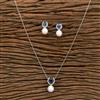 Cz Delicate Pendant Set With 2 Tone Plating