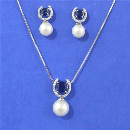 Cz Delicate Pendant Set With 2 Tone Plating