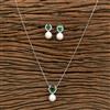 Cz Delicate Pendant Set With 2 Tone Plating