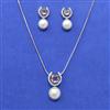 Cz Delicate Pendant Set With 2 Tone Plating