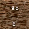 Cz Delicate Pendant Set With 2 Tone Plating