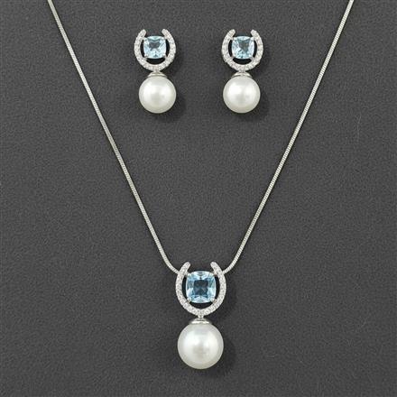 Cz Delicate Pendant Set With 2 Tone Plating