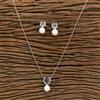 Cz Delicate Pendant Set With 2 Tone Plating