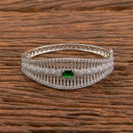 Cz Classic Kada With Rhodium Plating