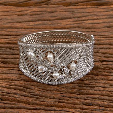 Cz Broad Kada With Black Rhodium 2 Tone Plating