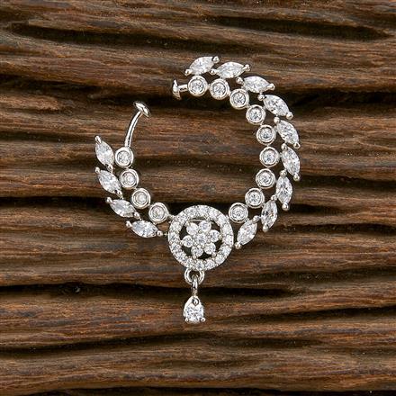 Cz Classic Nose Ring With Rhodium 2 Tone Plating