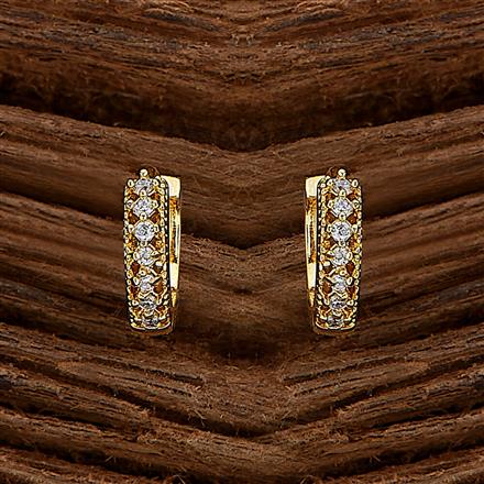 Cz Delicate Bali With Rhodium Gold Plating