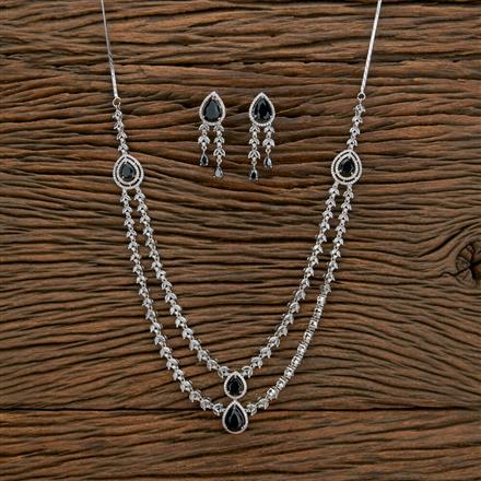 Cz Classic Necklace With Rhodium Plating