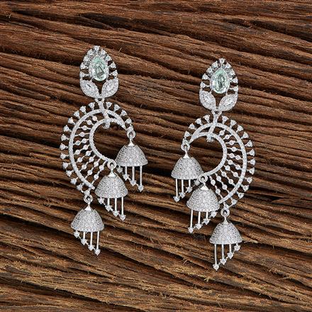 Cz Classic Jhumki With Rhodium Plating