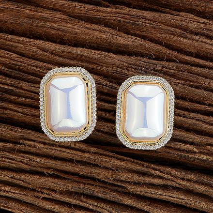 Cz Pearl Tops With Black Rhodium Gold Plating