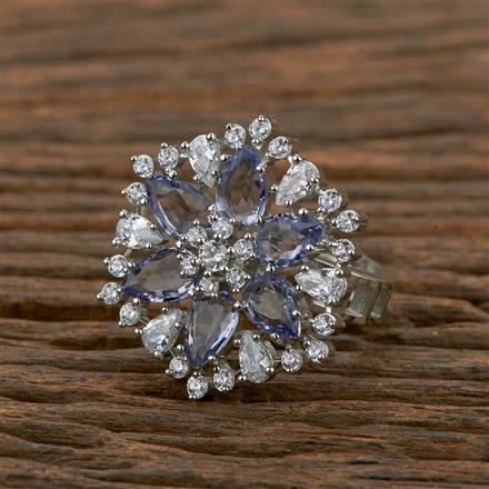 Cz Classic Ring With Rhodium Plating