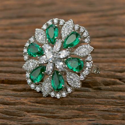 Cz Classic Ring With Rhodium Plating