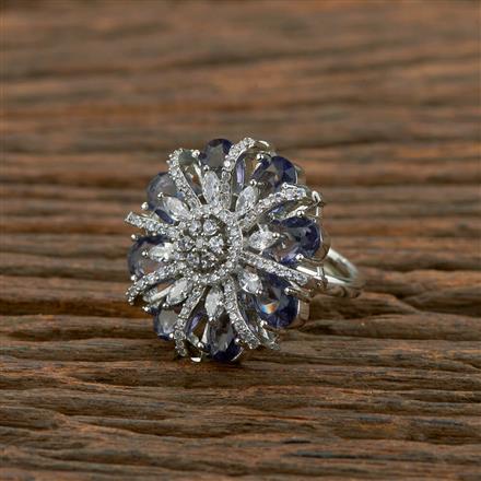Cz Classic Ring With Rhodium Plating