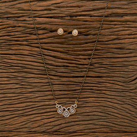 Cubic Zirconia Tanmaniya Mangalsutra With 2 Tone Rhodium Plating