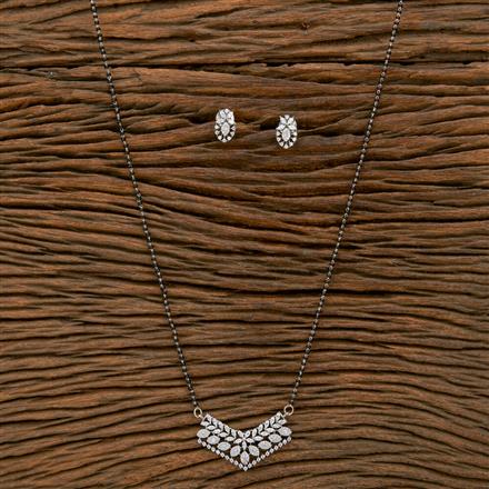 Cubic Zirconia Classic Mangalsutra With 2 Tone Rhodium Plating