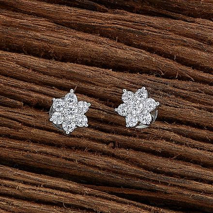 Cz Delicate Tops With Rhodium 2 Tone Plating