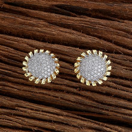 Cz Delicate Tops With Rhodium 2 Tone Plating