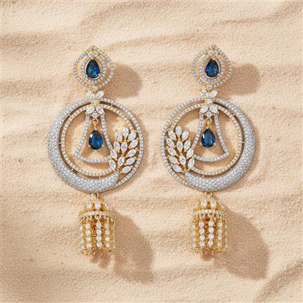 Cz Classic Earring With 2 Tone Plating