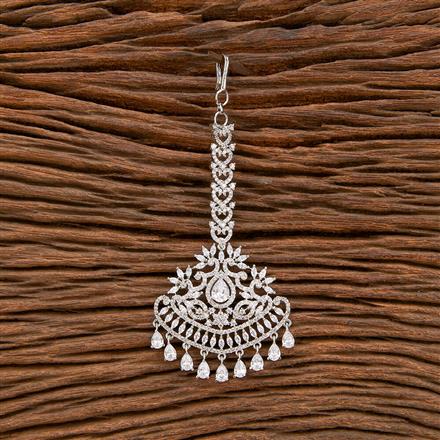 Cz Classic Tikka With Rhodium 2 Tone Plating