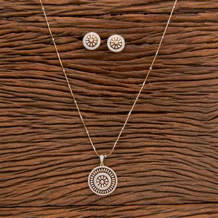 Cz Classic Pendant Set With 2 Tone Plating