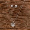 Cz Classic Pendant Set With Rhodium Plating