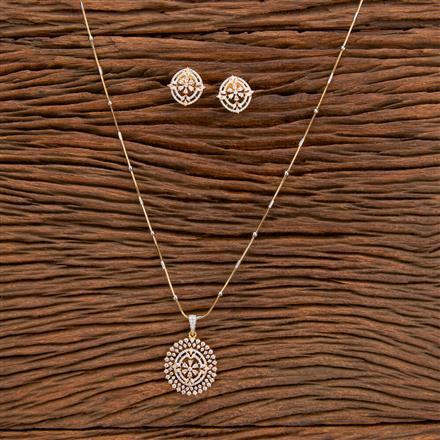 Cz Classic Pendant Set With 2 Tone Plating