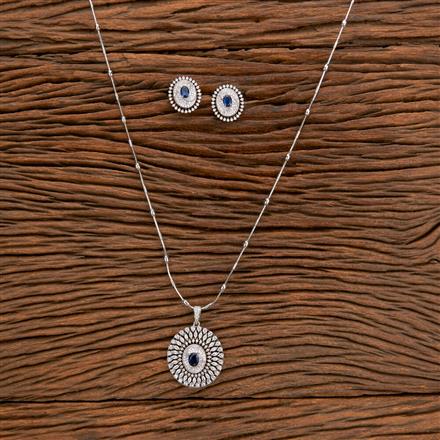 Cz Classic Pendant Set With Rhodium Plating