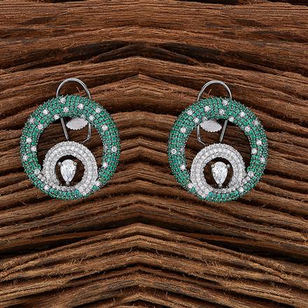 Cz Nano Stone Earring With Black Plating