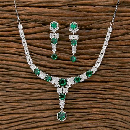 Cubic Zirconia Classic Necklace With Rhodium Plating