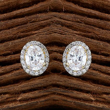 Cz Delicate Tops With Rhodium 2 Tone Plating