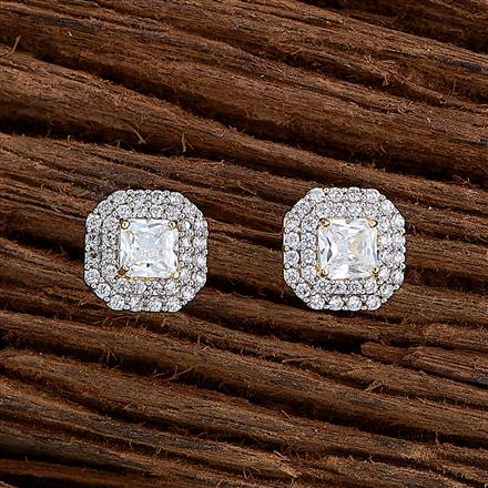Cz Delicate Tops With Rhodium 2 Tone Plating