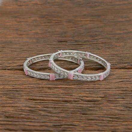 Cz Delicate Bangles With Rhodium Plating