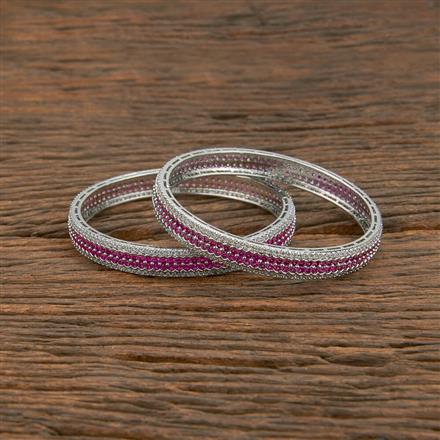 Cz Classic Bangles With Rhodium Plating