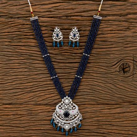 Cubic Zirconia Bandhai Necklace With Rhodium Plating