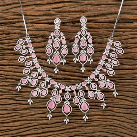 Cubic Zirconia Classic Necklace With Rhodium Plating