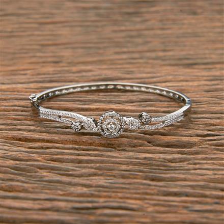 Cubic Zirconia Delicate Kada With Black Plating