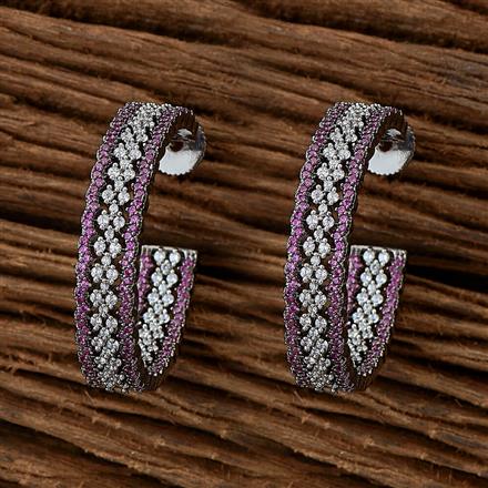 Cubic Zirconia Nano Stone Earring With Black Plating