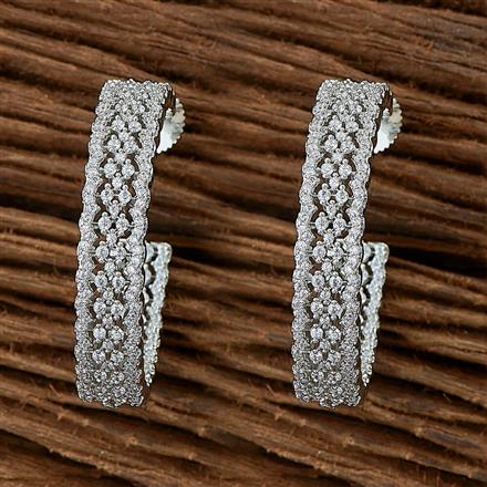 Cubic Zirconia Classic Bali With Rhodium Plating