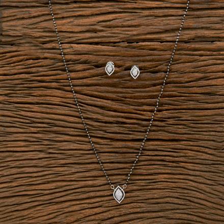 Cubic Zirconia Delicate Mangalsutra With 2 Tone Rhodium Plating