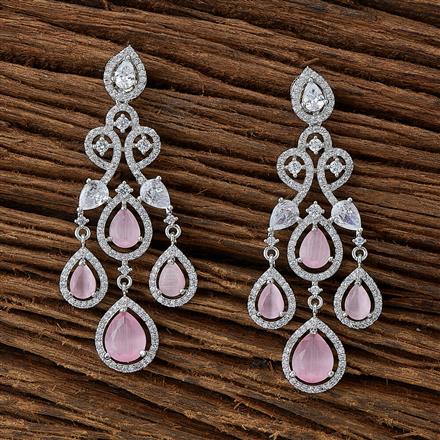 Cubic Zirconia Classic Earring With Rhodium Plating