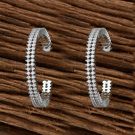 Cubic Zirconia Classic Bali With 2 Tone Rhodium Plating