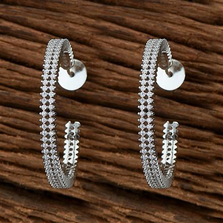 Cubic Zirconia Classic Bali With 2 Tone Rhodium Plating