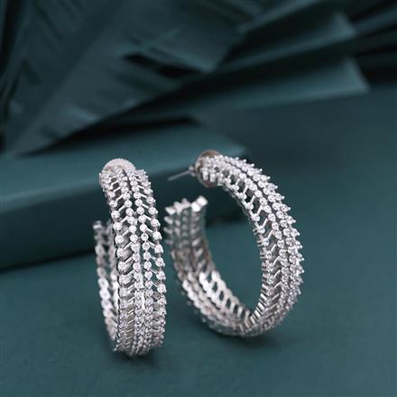 Cubic Zirconia Classic Bali With 2 Tone Rhodium Plating