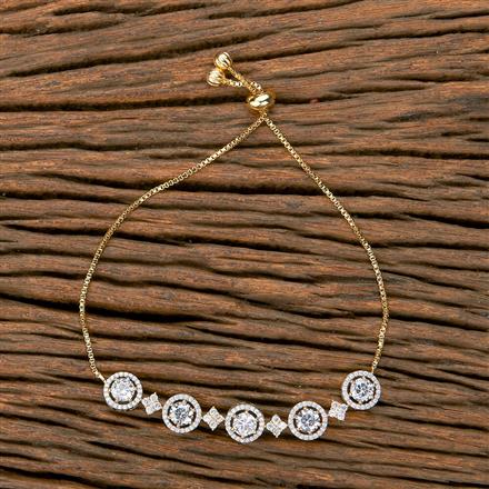 Cubic Zirconia Delicate Bracelet With 2 Tone Rhodium Plating