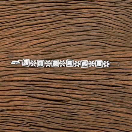 Cubic Zirconia Classic Bracelet With Rhodium Plating