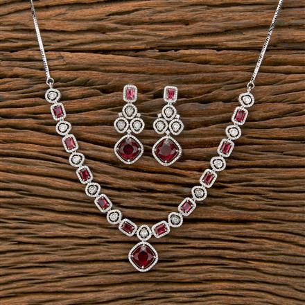 Cubic Zirconia Classic Necklace With Rhodium Plating